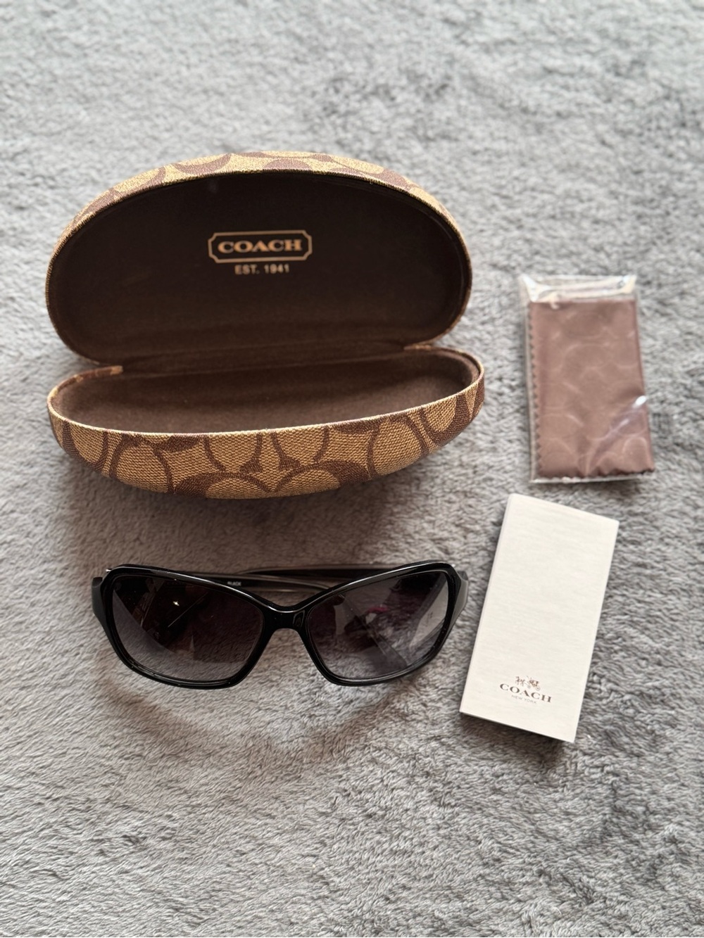 Coach Black Women's Sunglasses with Brown Signature Case